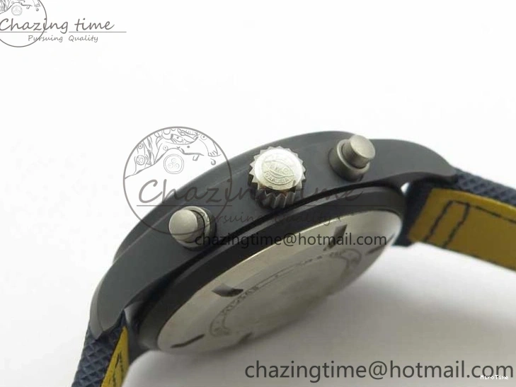 MIROTIME 0304 Reliable Pilot Chrono Blue Angels Black Ceramic ZF Best Edition on Blue Leather Strap A 7088